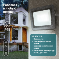 Прожектор светодиодный уличный ЭРА PRO LPR-061-0-65K-100 100Вт 6500К 9000Лм IP65'
