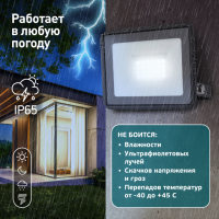 Прожектор светодиодный уличный ЭРА LPR-023-0-65K-030 30Вт 6500K 2400Лм IP65'