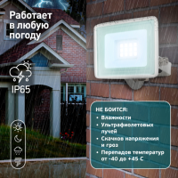 Прожектор светодиодный уличный ЭРА LPR-023-W-65K-010 10Вт 6500K 800Лм IP65 белый'