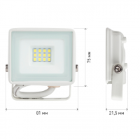 Прожектор светодиодный уличный ЭРА LPR-023-W-65K-010 10Вт 6500K 800Лм IP65 белый'