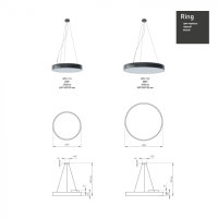 Светильник светодиодный Geometria ЭРА Ring SPO-132-B-40K-088 88Вт 4000К 6000Лм IP40 800*800*80 черный подвесной'