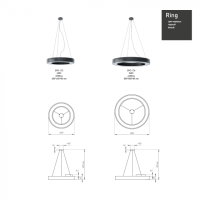 Светильник светодиодный Geometria ЭРА Ring SPO-134-W-40K-056 56Вт 4000К 4200Лм IP40 800*800*80 белый подвесной'